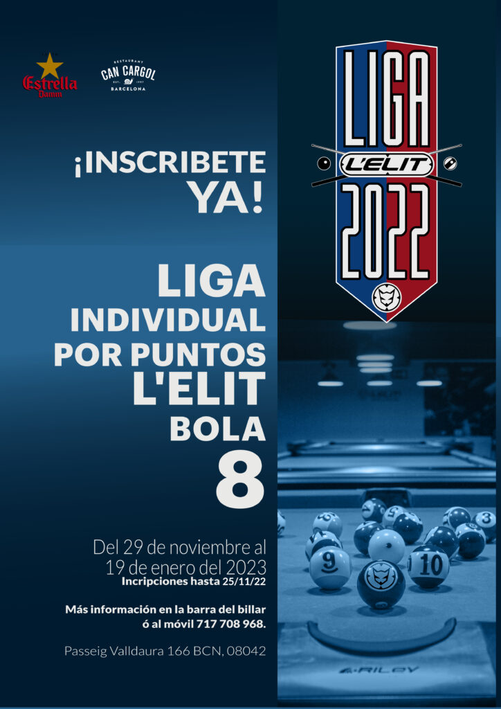 Afiche Liga Bola 8 Individual L'Elit Pool & Bar 2022